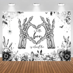Lofaris Boo Hand Bones Floral Halloween Baby Shower Backdrop