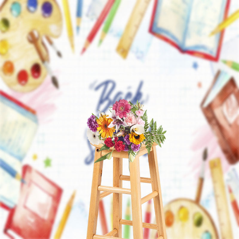 Lofaris Books Stationery Back To School Cake Smash Backdrop