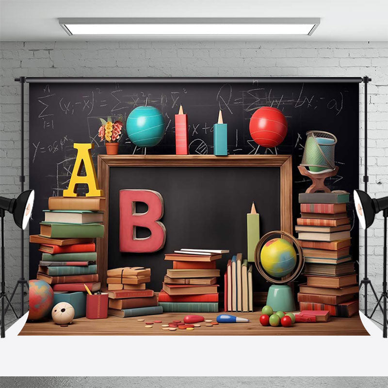 Lofaris Books Stationery Desk Back To School Party Backdrop
