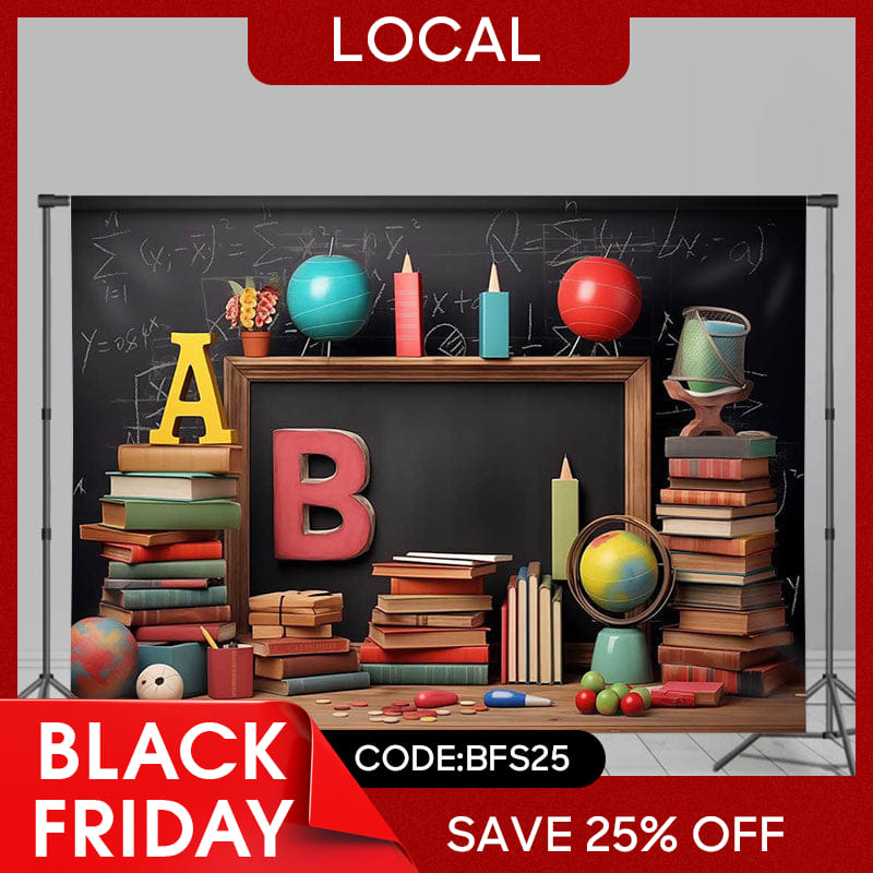 Lofaris (7 Day Delivery) Books Stationery Desk Back To School Backdrop