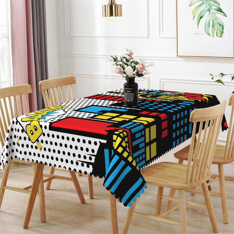 Lofaris Boom Comics Pop Art Image Print Retro Tablecloth