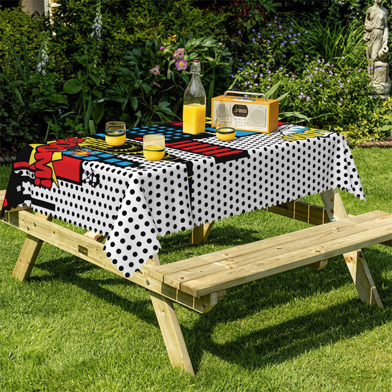 Lofaris Boom Comics Pop Art Image Print Retro Tablecloth