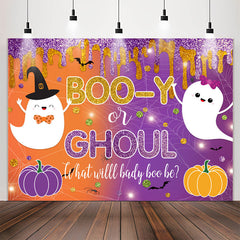 Lofaris Booy Or Ghoul Purple Orange Gender Reveal Backdrop