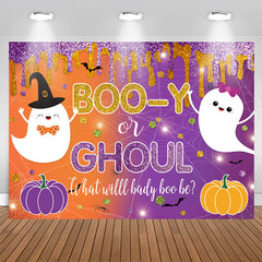 Lofaris Booy Or Ghoul Purple Orange Gender Reveal Backdrop