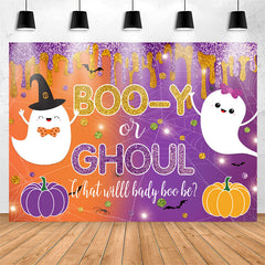Lofaris Booy Or Ghoul Purple Orange Gender Reveal Backdrop