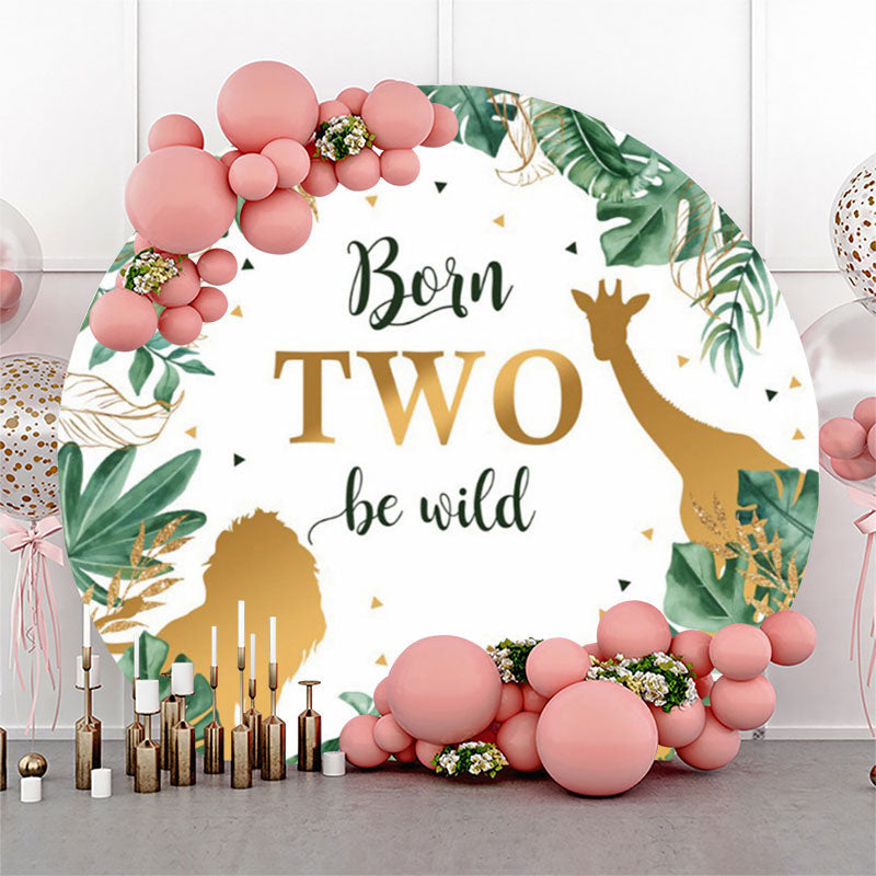 Lofaris Born Be Wild Forest Animals Round 2nd Birthday Backdrop