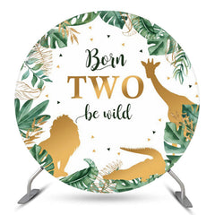 Lofaris Born Be Wild Forest Animals Round 2nd Birthday Backdrop