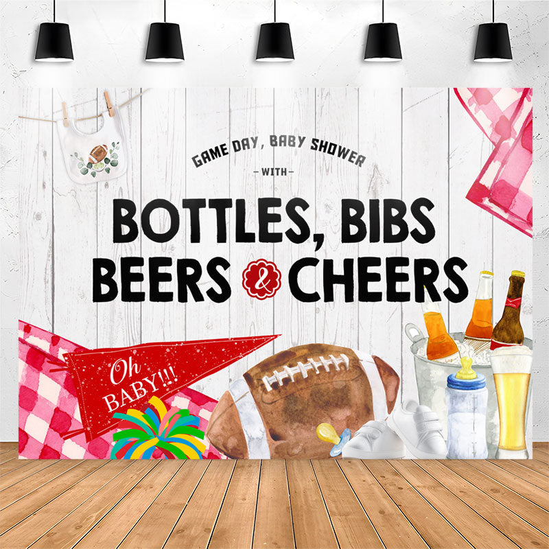 Lofaris Bottles Bibs Beers Cheers Game Day Baby Shower Backdrop