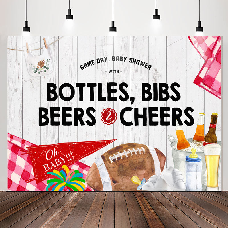 Lofaris Bottles Bibs Beers Cheers Game Day Baby Shower Backdrop