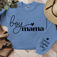 Lofaris Boy Mama Gift For Mom Customized Name Sweatshirt