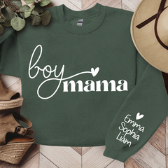 Lofaris Boy Mama Gift For Mom Customized Name Sweatshirt