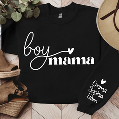 Lofaris Boy Mama Gift For Mom Customized Name Sweatshirt