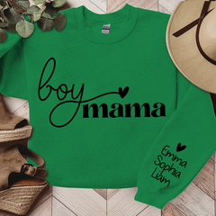 Lofaris Boy Mama Gift For Mom Customized Name Sweatshirt