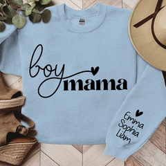 Lofaris Boy Mama Gift For Mom Customized Name Sweatshirt