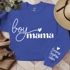 Lofaris Boy Mama Gift For Mom Customized Name Sweatshirt