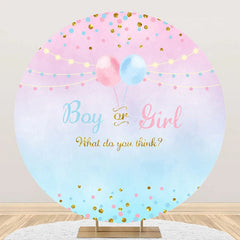 Lofaris Boy Or Girl Balloon Round Gender Reveal Backdrop