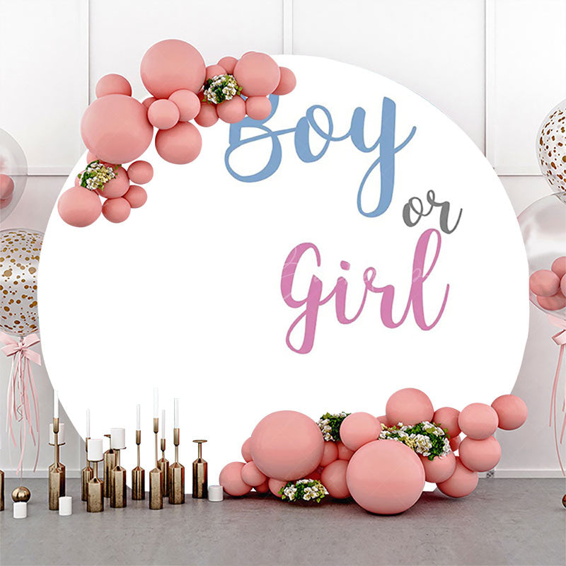 Lofaris Boy Or Girl White Round Backdrop For Gender Reveal