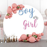 Lofaris Boy Or Girl White Round Backdrop For Gender Reveal