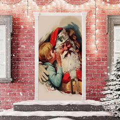Lofaris Boy Santa Claus Christmas Door Cover Decoration