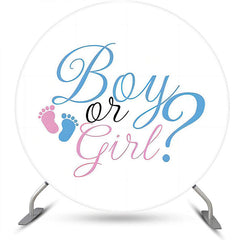 Lofaris Boys Or Girls Footprint Round Gender Reveal Backdrop