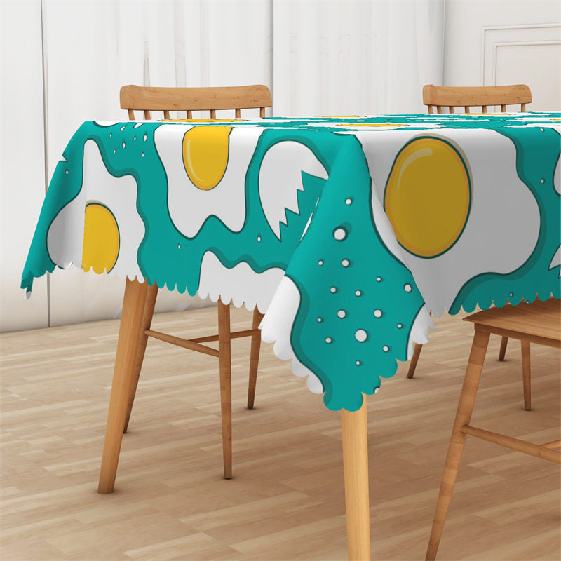 Lofaris Breaking Egg Yolk Pattern Home Kitchen Tablecloth