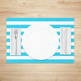 Lofaris Bright Blue White Stripe Dining Set Of 4 Placemats