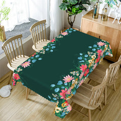 Lofaris Bright Color Flowers Green Tablecloth For Kitchen Decor