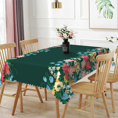Lofaris Bright Color Flowers Green Tablecloth For Kitchen Decor