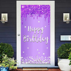 Lofaris Bright Purple Diamonds Girls Birthday Door Cover