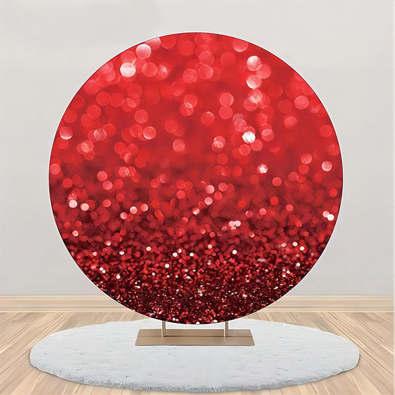 Lofaris Bright Red Glitter Bokeh Round Backdrop For Birthday