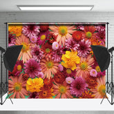 Lofaris Bright Red Pink Floral Fine Art Backdrop For Photo