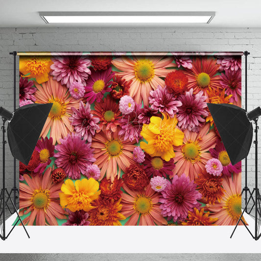 Lofaris Bright Red Pink Floral Fine Art Backdrop For Photo