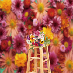 Lofaris Bright Red Pink Floral Fine Art Backdrop For Photo