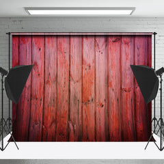 Lofaris Bright Red Wooden Wall Simple Photo Studio Backdrop