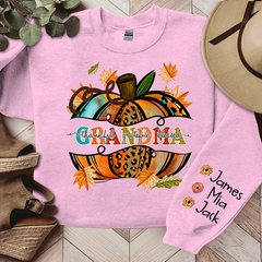 Lofaris Bright Yellow Pumpkin Fall Grandma Custom Sweatshirt