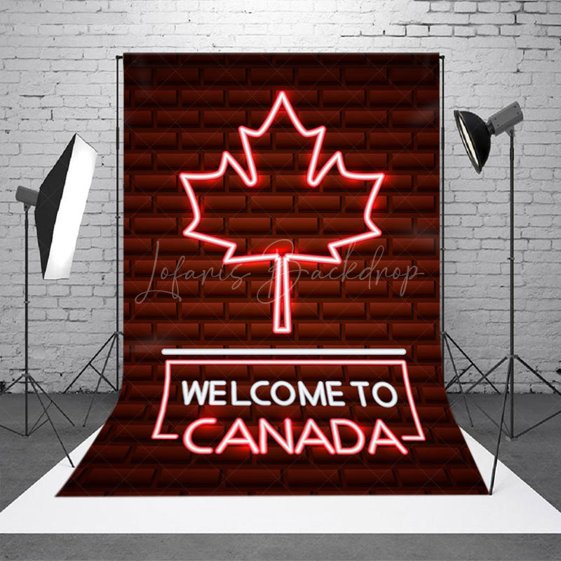 Lofaris Brown Brick Wall Welcome To Canada Party Backdrop
