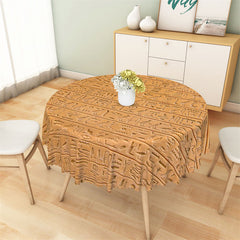 Lofaris Brown Egyptian Hieroglyph Carve Round Tablecloth