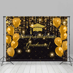 Lofaris Brown Glitter Balloon Congratulation Grad Backdrop