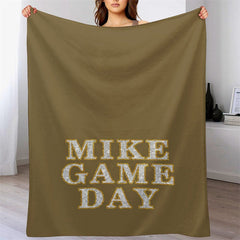 Lofaris Brown Glitter Gold Stroke Personalized Name Blanket