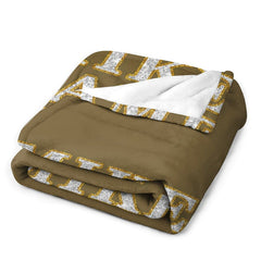 Lofaris Brown Glitter Gold Stroke Personalized Name Blanket