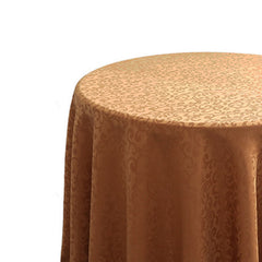 Lofaris Brown Jacquard Polyester Round Banquet Tablecloth