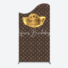 Lofaris Brown Luxury Leather Brand Arch Birthday Backdrop