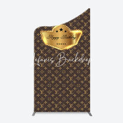 Lofaris Brown Luxury Leather Brand Arch Birthday Backdrop