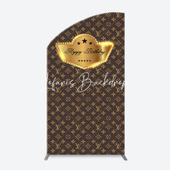 Lofaris Brown Luxury Leather Brand Arch Birthday Backdrop