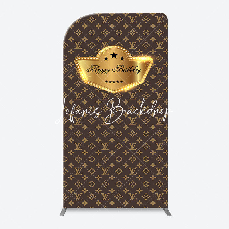 Lofaris Brown Luxury Leather Brand Arch Birthday Backdrop