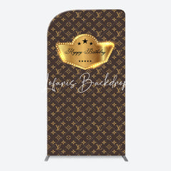 Lofaris Brown Luxury Leather Brand Arch Birthday Backdrop
