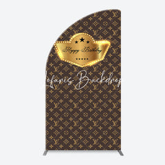 Lofaris Brown Luxury Leather Brand Arch Birthday Backdrop