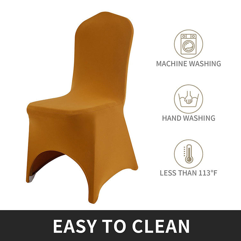 Lofaris Brown Open Back Stretch Spandex Banquet Chair Cover