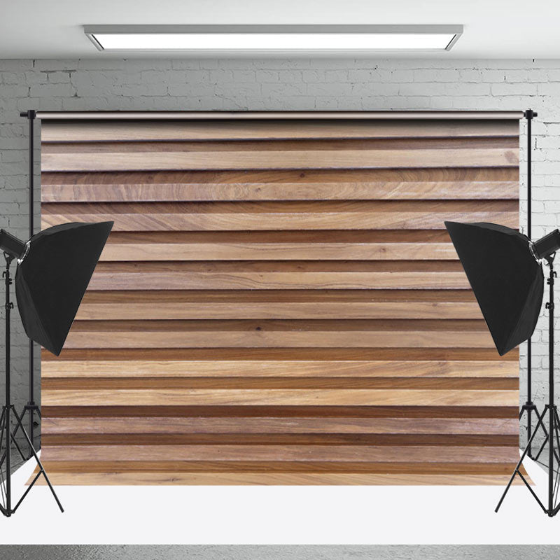 Lofaris Brown Slotted Wood Plaid Texture Backdrop For Photo