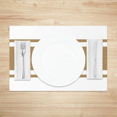 Lofaris Brown White Simple Fabric Dining Set Of 4 Placemats